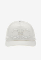Salvatore Ferragamo Gancini Embroidered Baseball Cap White 360552 CAP GANDOUB 754958 BIANCO