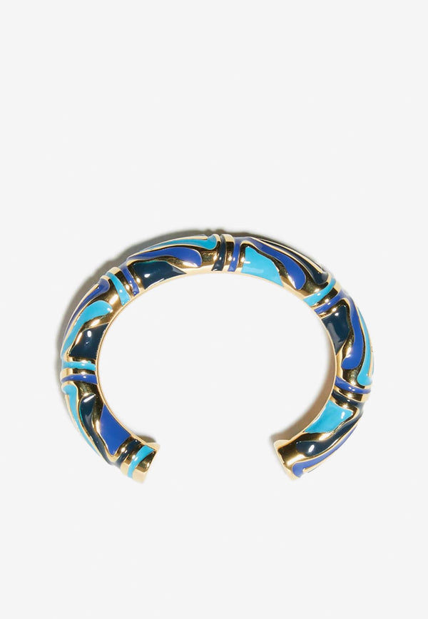 Emilio Pucci Marmo Logo-Engraved Bracelet 3EAB33 3E922 A16 Blue