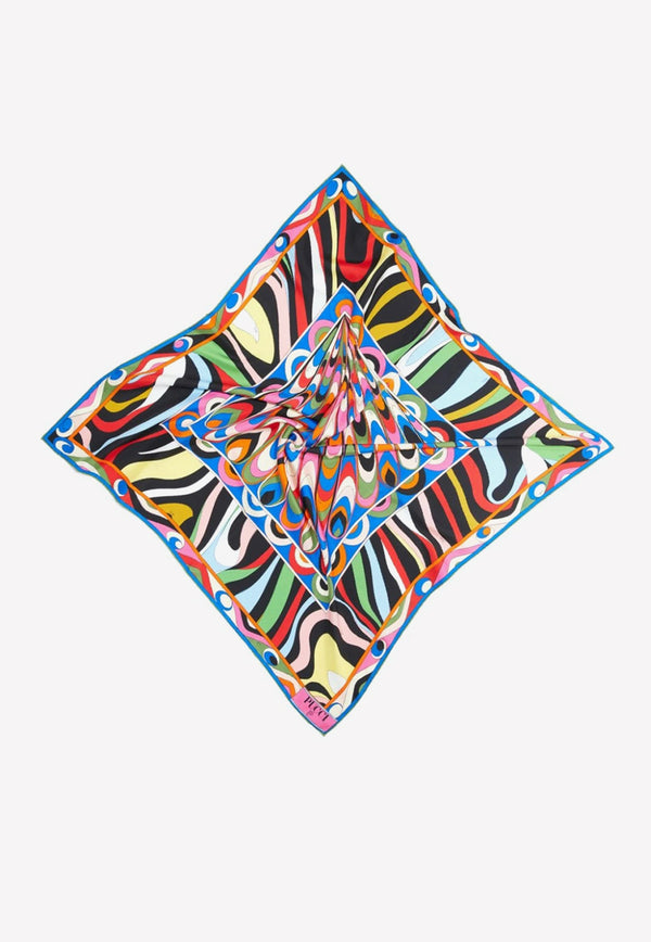 Emilio Pucci Large Patchwork-Print Silk-Twill Scarf Multicolor 3EGB49 3EC29 1
