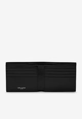 Saint Laurent Logo Bi-Fold Leather Wallet 4532760SX0E/M_YSL-1000 Black