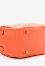 Mini Lindy 20 in Feu Taurillon Clemence with Gold Hardware