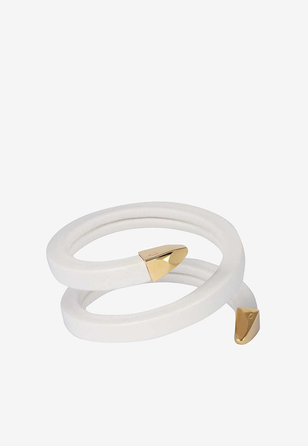 Bottega Veneta Spiral Cuff Bracelet White 608701VAHUA 9000