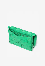 Bottega Veneta Cassette Maxi Intrecciato Crossbody Bag in Calf Leather Parakeet 691407VCQ71 3724