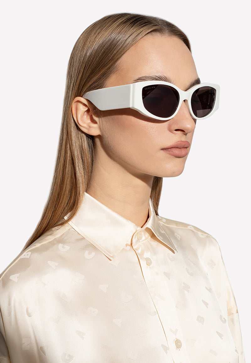 Balenciaga D-Frame Logo Sunglasses  White 725186 T0039-9206