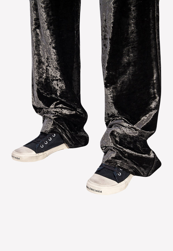 Balenciaga Paris High-Top Distressed Sneakers Black 688756 W3RC1-1090