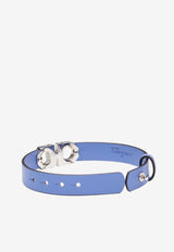 Salvatore Ferragamo Gancini Leather Bracelet Sky Blue 770294 BR OTTAG 755873 BLEACHED DENIM/PLD