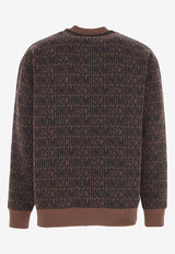 Moschino All-Over Logo Pullover Sweatshirt Brown A1701 2629 1103