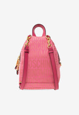 Moschino Mini Logo Zipped Backpack A7603 8268 1207 Pink