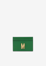 Moschino M Plaque Cardholder in Calf Leather A8119 8008 0393 Green