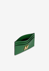 Moschino M Plaque Cardholder in Calf Leather A8119 8008 0393 Green