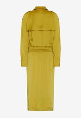 Tom Ford Fluid Satin Midi Coat Dress AB3163-FAX727 FG324 Mustard
