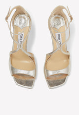 Jimmy Choo Azia 95 Glittered Sandals Champagne AZIA 95 GLE CHAMPAGNE