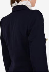 Double-Breasted Wool Blend Blazer