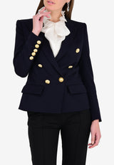 Double-Breasted Wool Blend Blazer