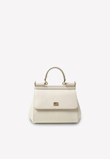 Dolce & Gabbana Small Sicily Top Handle Bag in Dauphine Leather White BB6003 A1001 80001
