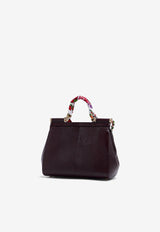 Dolce & Gabbana Medium Sicily Top Handle Bag in Dauphine Leather BB6002 AI821 80342 Brown
