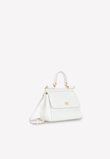 Dolce & Gabbana Small Sicily Top Handle Bag in Dauphine Leather White BB6003 A1095 80002