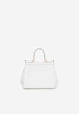 Dolce & Gabbana Small Sicily Top Handle Bag in Dauphine Leather White BB6003 A1095 80002