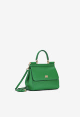 Dolce & Gabbana Small Sicily Top Handle Bag in Dauphine Calf Leather BB6003 A1001 87192 Green