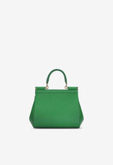 Dolce & Gabbana Small Sicily Top Handle Bag in Dauphine Calf Leather BB6003 A1001 87192 Green