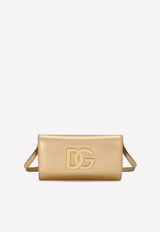 Dolce & Gabbana DG Logo Shoulder Bag in Metallic Leather BB7082 A1016 87080 Gold