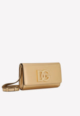Dolce & Gabbana DG Logo Shoulder Bag in Metallic Leather BB7082 A1016 87080 Gold