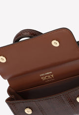 Dolce & Gabbana Small Sicily Crystal Embellished Bag Brown BB7116 A8N23 87215