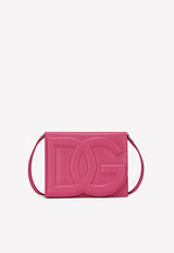 Dolce & Gabbana Logo Embossed Crossbody Bag in Calf Leather Raspberry BB7287 AW576 80441