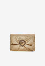 Dolce & Gabbana Medium Devotion Clutch in Metallic Calf Leather BB7349 AY812 8H945 Gold