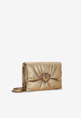 Dolce & Gabbana Medium Devotion Clutch in Metallic Calf Leather BB7349 AY812 8H945 Gold
