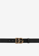 Dolce & Gabbana DG Buckle Belt in Calf Leather Black BC4644 AX622 80999