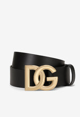 Dolce & Gabbana DG Buckle Belt in Calf Leather Black BC4644 AX622 8E831
