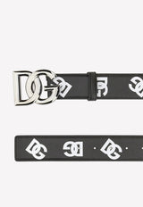 Dolce & Gabbana Logo-Print Leather Belt Monochrome BC4646 AG220 HNVAA