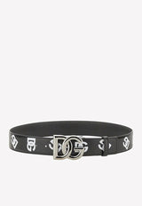 Dolce & Gabbana Logo-Print Leather Belt Monochrome BC4646 AG220 HNVAA