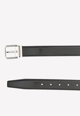 Dolce & Gabbana Square-Buckle Leather Belt Black BC4703 AD558 80999