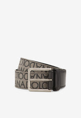 Dolce & Gabbana Logo Jacquard Belt Beige