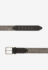 Dolce & Gabbana Logo Jacquard Belt Beige