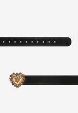 Dolce & Gabbana Devotion Logo Leather Belt BE1315 AK861 80999 Black