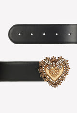 Dolce & Gabbana Devotion Logo Leather Belt BE1316 AK861 80999 Black