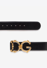 Calfskin Belt with Baroque DG Logo