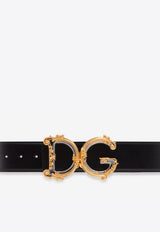 Calfskin Belt with Baroque DG Logo