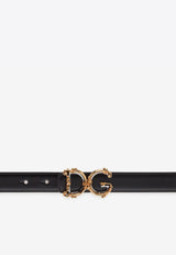 حزام من الجلد بشعار باروكي ثنائي الأحرف