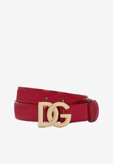 Dolce & Gabbana DG Logo Belt in Polished Leather BE1447 A1037 8I484 Fuchsia