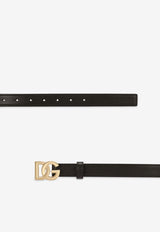 Dolce & Gabbana DG Logo Calf Leather Belt BE1447 AW576 80999 Black