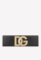 Dolce & Gabbana DG Logo Stretch Band Belt Black BE1461 AQ428 8B956