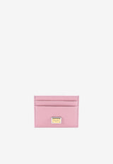 Dolce & Gabbana Logo Plaque Cardholder in Grained Leather BI0330 A1001 8H402 Pink
