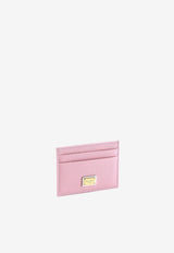 Dolce & Gabbana Logo Plaque Cardholder in Grained Leather BI0330 A1001 8H402 Pink