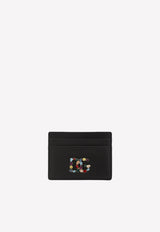 Dolce & Gabbana Rhinestone Embellished DG Logo Cardholder Black BI0330 AY185 80999