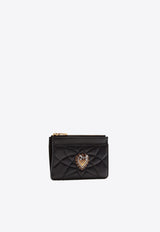 Dolce & Gabbana Medium Devotion Quilted Nappa Leather Cardholder Black BI1261 AV967 80999