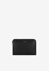 Dolce & Gabbana Leather Logo Wristlet Black